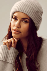 Courchevel Cashmere Beanie - Oat Heather