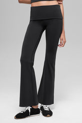 ALO Softsculpt 7/8 Foldover Flare Legging - Black