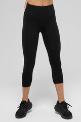 High-Waist Airbrush Capri - Black