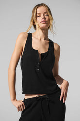 Supernatural Sweater Henley Tank - Black