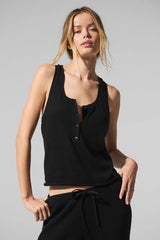 Supernatural Sweater Henley Tank - Black