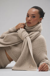 Courchevel Cashmere Scarf - Flax Heather