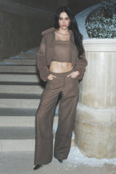 Wool Blend Nightcap Wide Leg Pant - Alpine Cocoa Heather