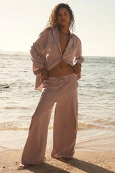 Dreamscape Cargo Wide Leg Pant - Taupe