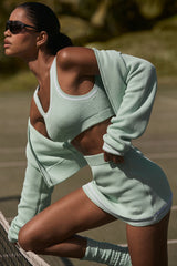 Tennis Club Sweater Knit Bra - Spearmint/White