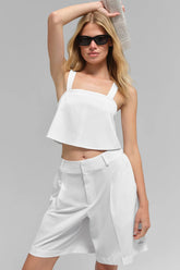 Cropped Dreamscape Tank - White
