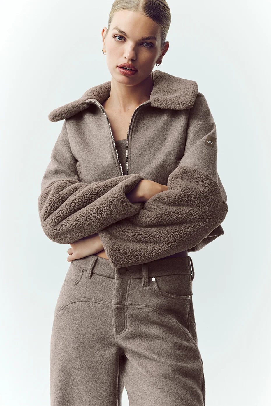 Wool Blend Nightfall Bomber - Alpine Cocoa Heather