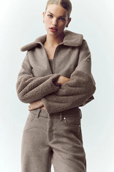 Wool Blend Nightfall Bomber - Alpine Cocoa Heather