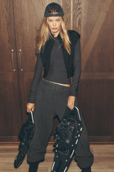 Polar Fleece High-Waist Retreat Jogger - Dark Heather Grey