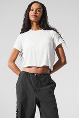 Cropped All Day Short Sleeve - White