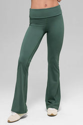ALO Softsculpt 7/8 Foldover Flare Legging - Clover Green