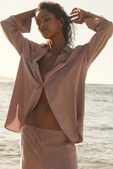 Dreamscape Button Down Long Sleeve - Taupe