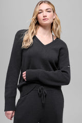 Wool Cashmere New Class Oversized V-Neck Sweater - Black