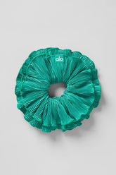Micro Plisse Oversize Scrunchie - Spruce Green