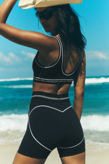 4” Airbrush High-Waist Heart Throb Short - Black/White