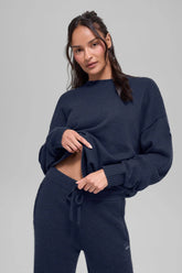 Unisex Wool Cashmere New Class Crewneck Sweater - Navy