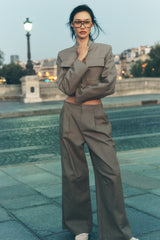 High-Waist Main Character Wide Leg Trouser - Light Cocoa