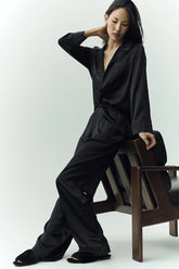 Silk Luminous Pant (Long) - Black