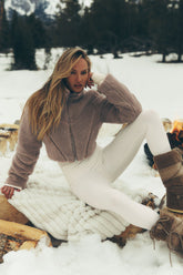 Sherpa Cropped Slope Side Jacket - Chai Latte