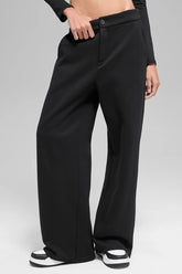 High-Waist Sweatpant Trouser - Black
