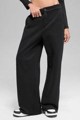 High-Waist Sweatpant Trouser - Black