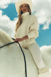 Hazy Mock Neck Pullover - Ivory