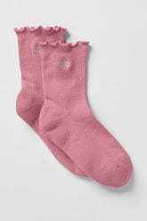 Women's Lettuce Edge Sock - Pink Wild Rose