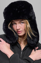 Faux Fur Starstruck Hat - Black