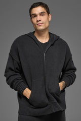 Wool Cashmere New Class Full Zip Hoodie - Black