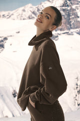 Hazy Mock Neck Pullover - Espresso