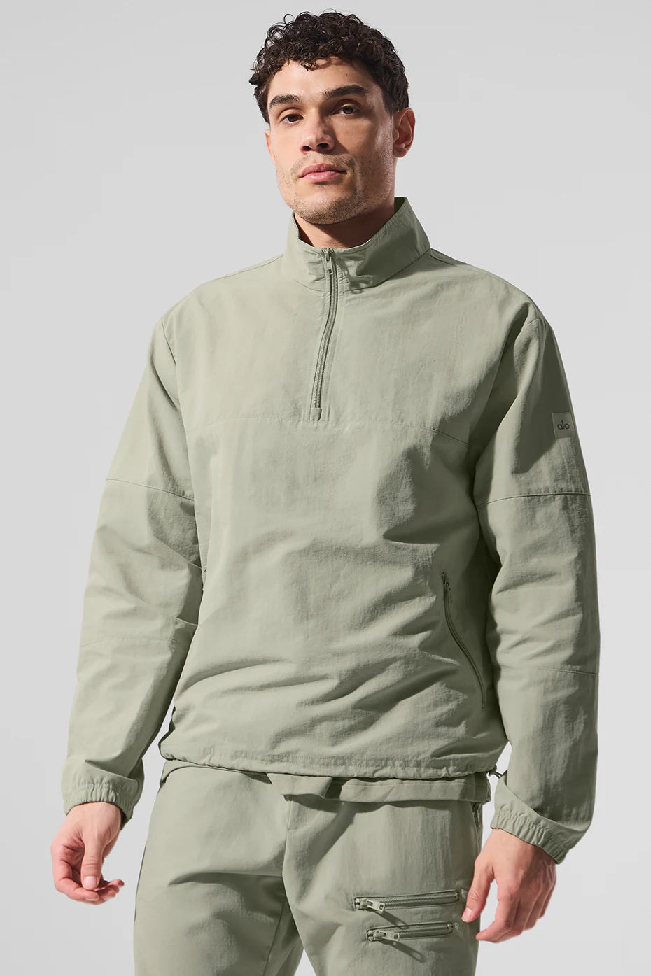 Light Weight Takeaway Track Pullover - Limestone