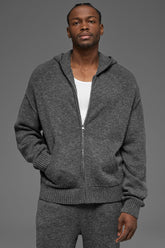 Wool Cashmere New Class Full Zip Hoodie - Platinum Grey