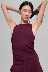 Ribbed En Pointe Tank - Burgundy