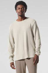 Elevate Waffle Long Sleeve Crew - Bone