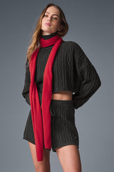 Cashmere Light Frosted Scarf - Red Ribbon