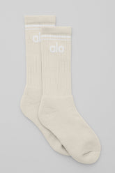 Unisex Throwback Sock - Bone/White