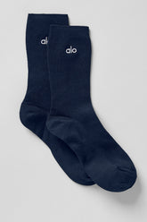 Unisex Half-Crew Understated Sock - Navy
