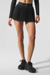 Mesh Baseline Tennis Skirt - Black