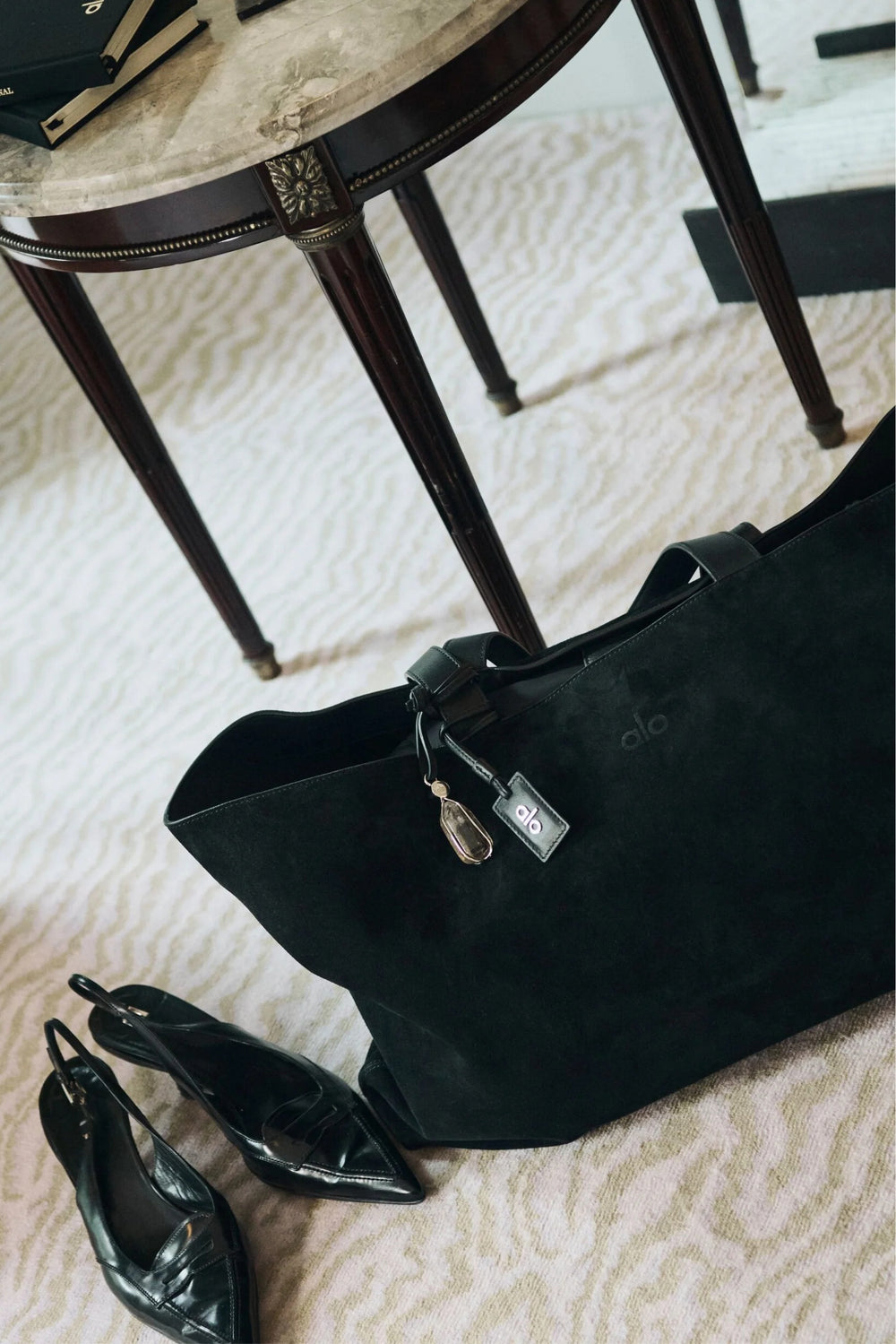 ALO Tranquility Tote - Black Suede