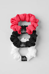 Fresh Mini Scrunchie 3-Pack - Candy Red/Black/White