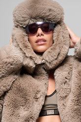 Faux Fur Starstruck Hat - Oat