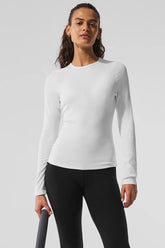 Ribbed Modal Long Sleeve - White
