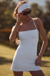 Airbrush Streamlined Dress - White/White