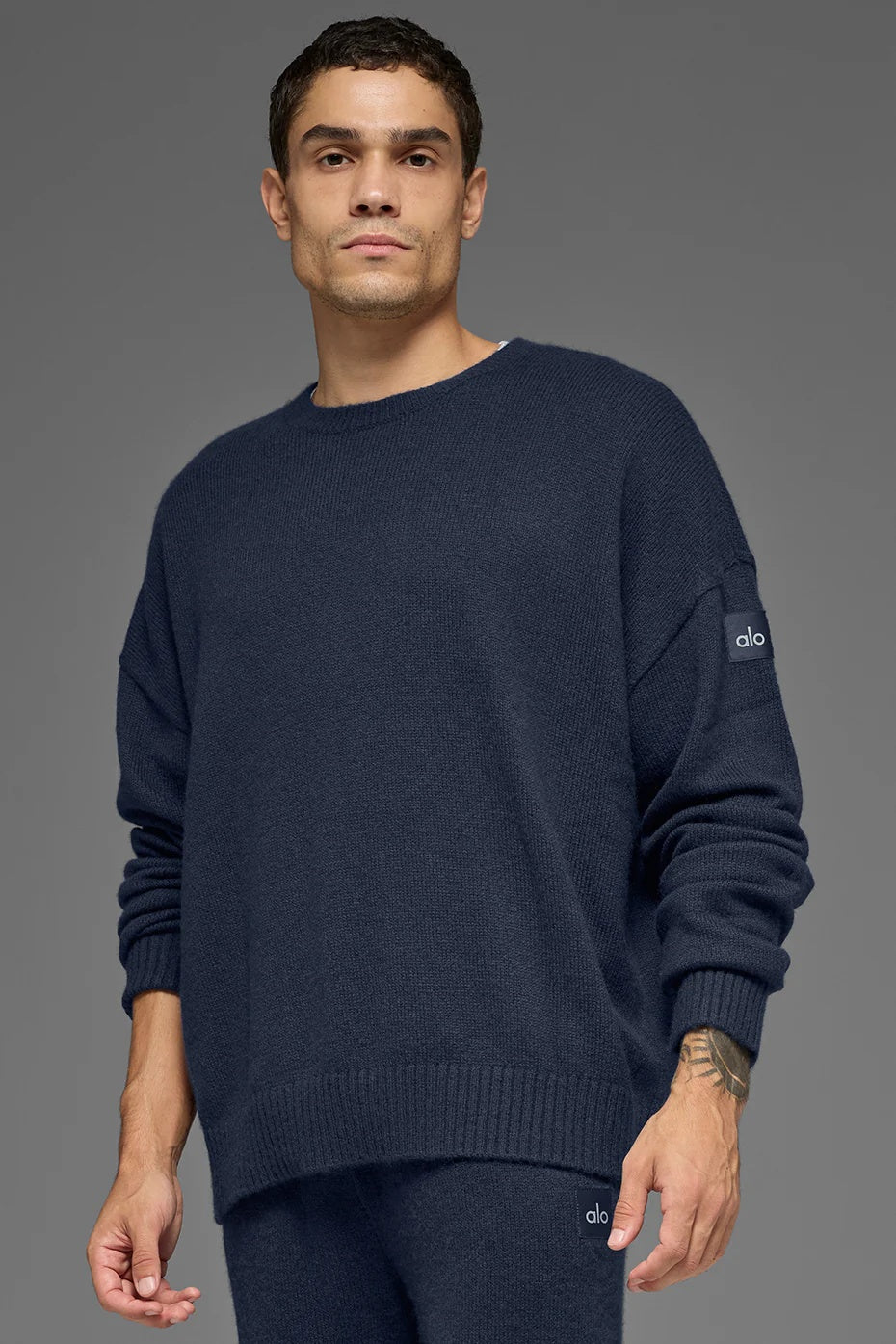 Unisex Wool Cashmere New Class Crewneck Sweater - Navy
