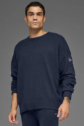 Unisex Wool Cashmere New Class Crewneck Sweater - Navy
