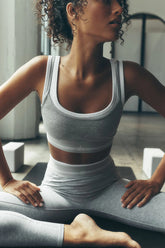 Alosoft Better Together Bra - Athletic Heather Grey/White