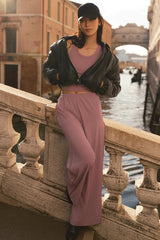 Breezy Wide Leg Pant (Long) - Smoky Quartz