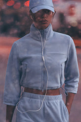 Polar Fleece Retreat Cropped Jacket - Winter Frost