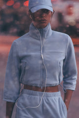 Polar Fleece Retreat Cropped Jacket - Winter Frost