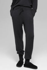 Wool Cashmere High-Waist New Class Jogger - Black